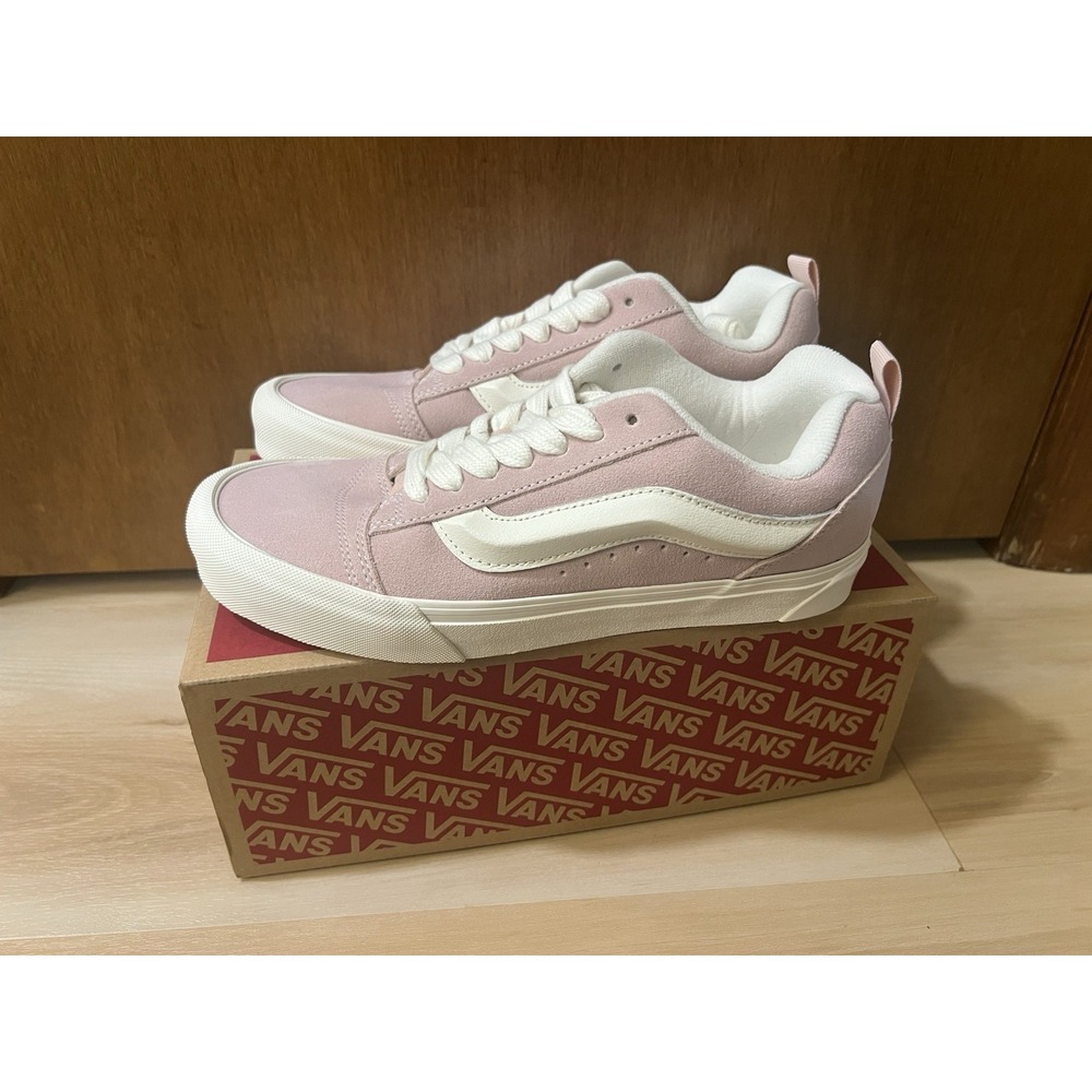 VANS Knu Skool Sepia Rose Pink/White Low Top Lace-Up Skate Sneakers 8.5M, 10W
